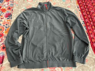 PUMA Sport Lifestyle Large Gray Full Zip Jacket Orange Accents With Pants..