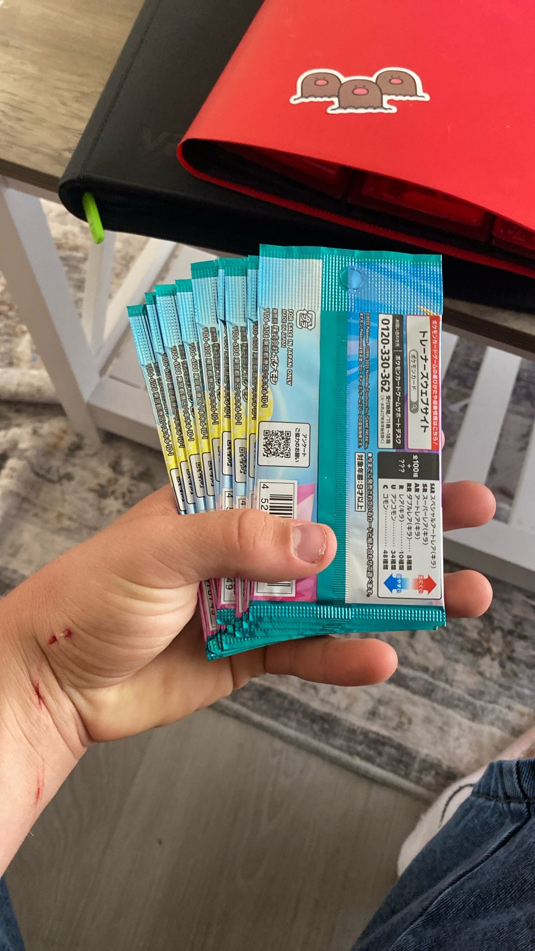 Pokemon Binder And 9 Japanese Battle Partner Booster Packs