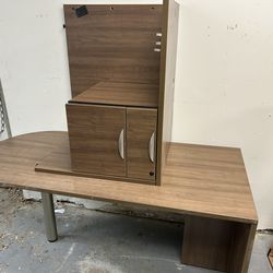 Modern Office Desk with Storage Cabinet – Fort Worth – $150 OBO