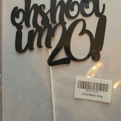 Cake Topper – Black Glitter