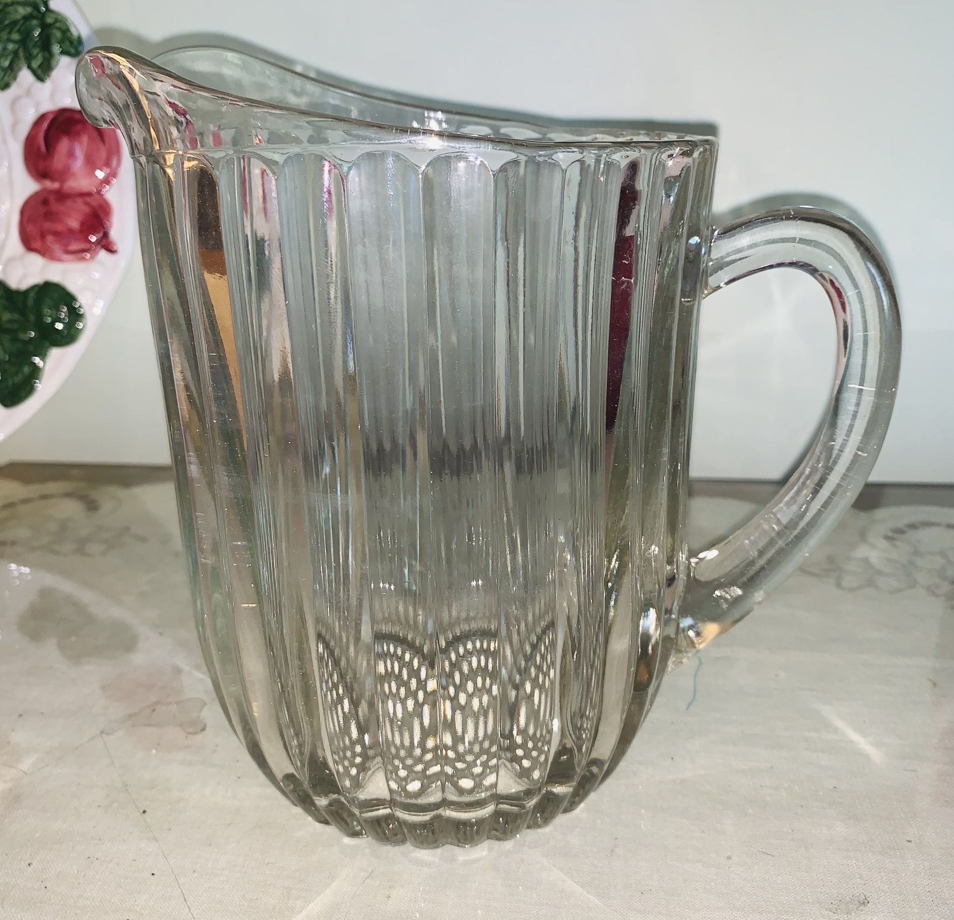 VINTAGE ANCHOR HOCKING 1940’s Heavy Duty Solid BEVERAGE PITCHER- MINT CONDITION