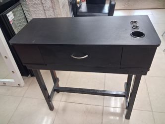 Classic Styling Station with Drawer and Tool Holes,Black, custome wood base