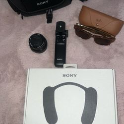Meta Glasses, Sony Lense And Tripod For Vlogging Camera