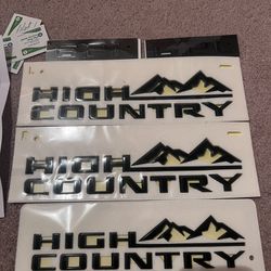 Chevy Silverado High Country Factory Gloss Black Emblems 6.2L