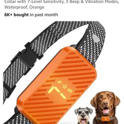 Dog Bark Collar for Large Medium Small Dogs, Effective No-Bark Collar, Smart Barking Collar, Rechargeable Bark Collar with 7-Level Sensitivity, 3 Beep