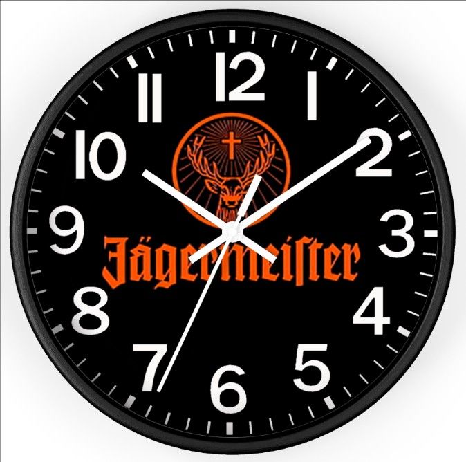 Jägermeister Bar Lounge Pool Table Garage Shop Glow in the Dark Wall Clock NEW!