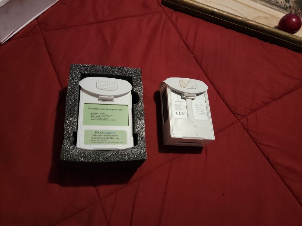 Two Different Phantom 4 batteries never used bought wrong ones Should be able to get the rest of details.Model numbers etc from pictures