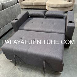 New! Comfortable Sofabed, Sleeper Sofa, Small Space Sofa With Pull-out Bed, Grey Sofa Couch, Grey Couch, Office Sofa, Bedroom Sofa, Studio Sofa Couch 