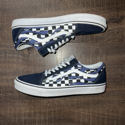 Men’s Blue Checkered Old Skool Vans 