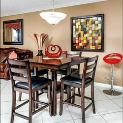 Dining Table Bar High with 4 chairs