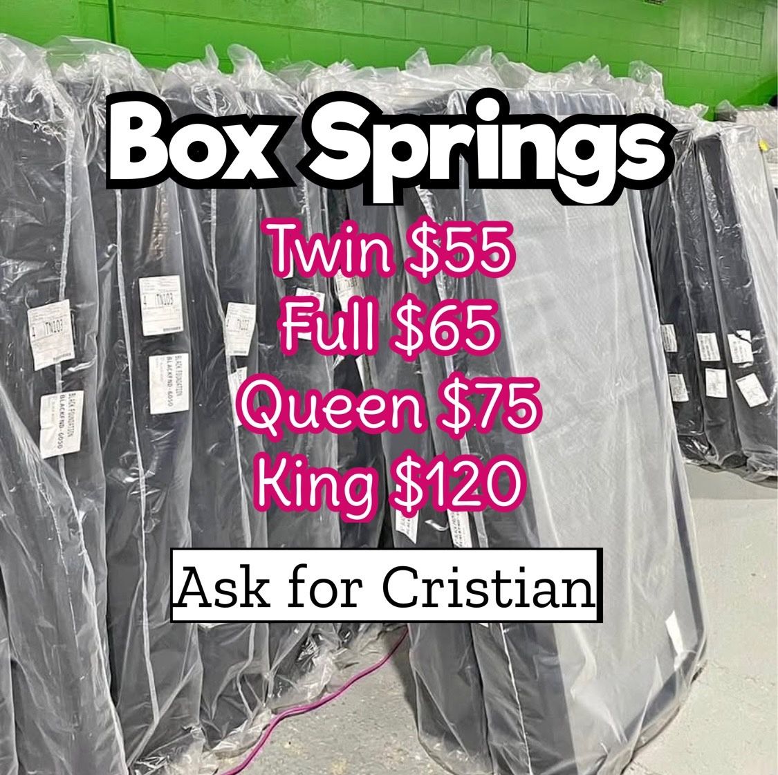 Box Springs Twin box Full box Queen box King box Bases para colchon Box spring
