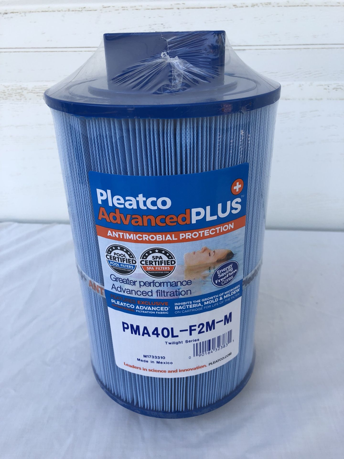 Pleatco PMA40L-F2M-M Antimicrobial spa hot tub jacuzzi filter, new!