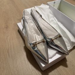 Sam Edelman 7.5 Silver Slingback Kitten heel