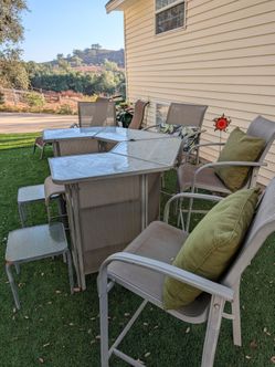 Outdoor Patio Bar Table and Chair Set
