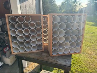 Set of 3 wood shelve & pvc pipe organizer