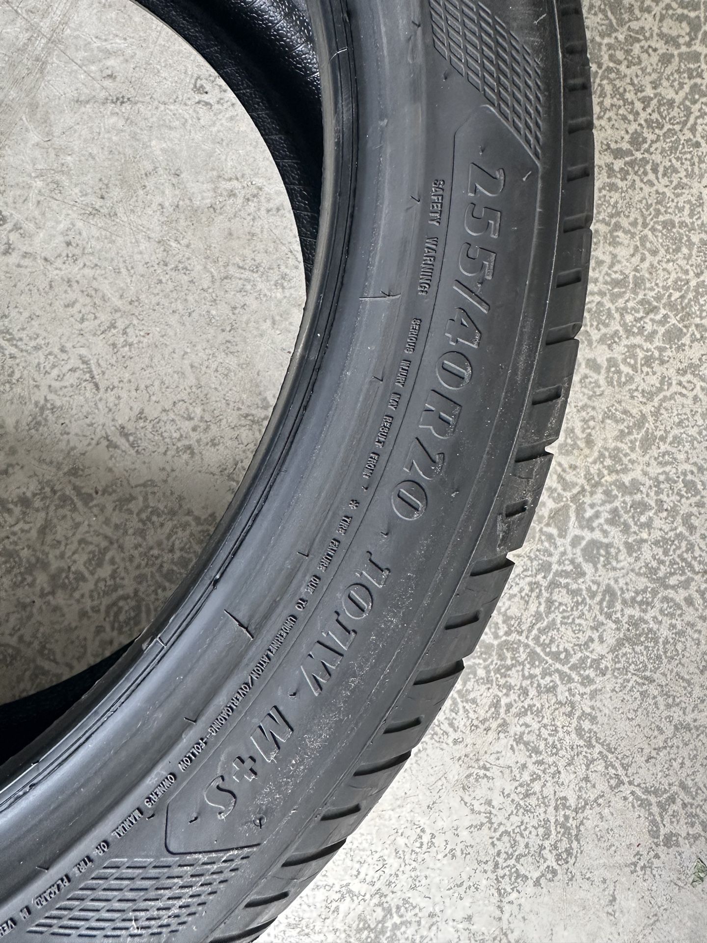 4 Tires - 255/40/R20. Used 525 Miles. Tesla OEM