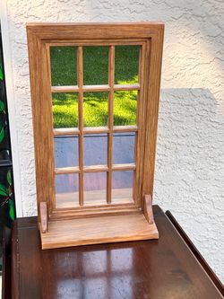 Home Interiors Window Pane Mirror with Shelf