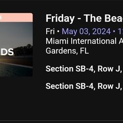 FORMULA 1 BEACH STAND FRIDAY PRACTICE TICKETS