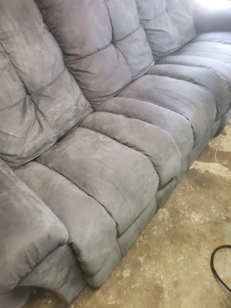 Suede Like Recliner Couch 3 Seater