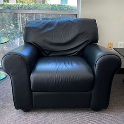 Made in Italy Black Leather Armchair