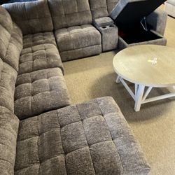 Storage Power Reclining Sectional!