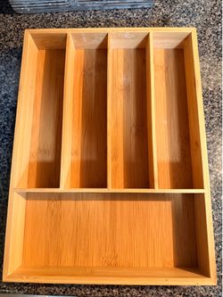 Bamboo drawer organizer tray
