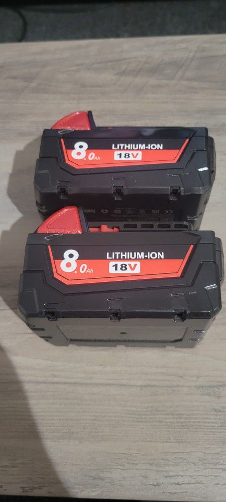 2 PACK For Milwaukee M18 LITHIUM 8.0 AH Extended Capacity Battery 18V 48-11-1860