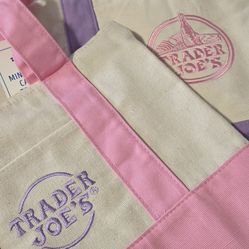 Large purple tote & mini pink tote