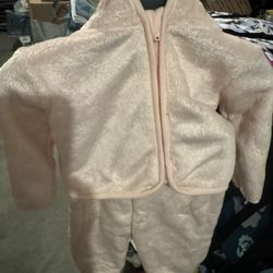 New Baby Girl Rene Rofe Baby 3-6 Months 2 Piece Fleece Winter Set 