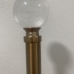 Gold Curtain Rod W/glass Balls  72-144L  New In Box