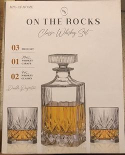 Cut Glass Whiskey Carafe Set