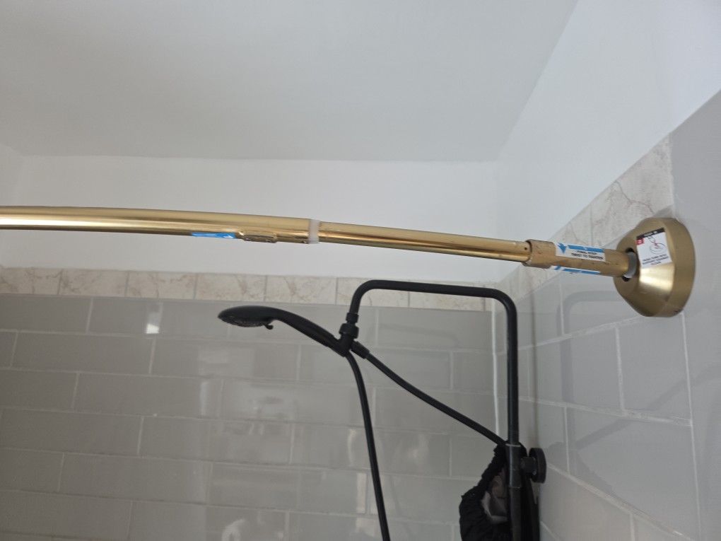 Curved Shower Tension Rod, Goldstone, NIB