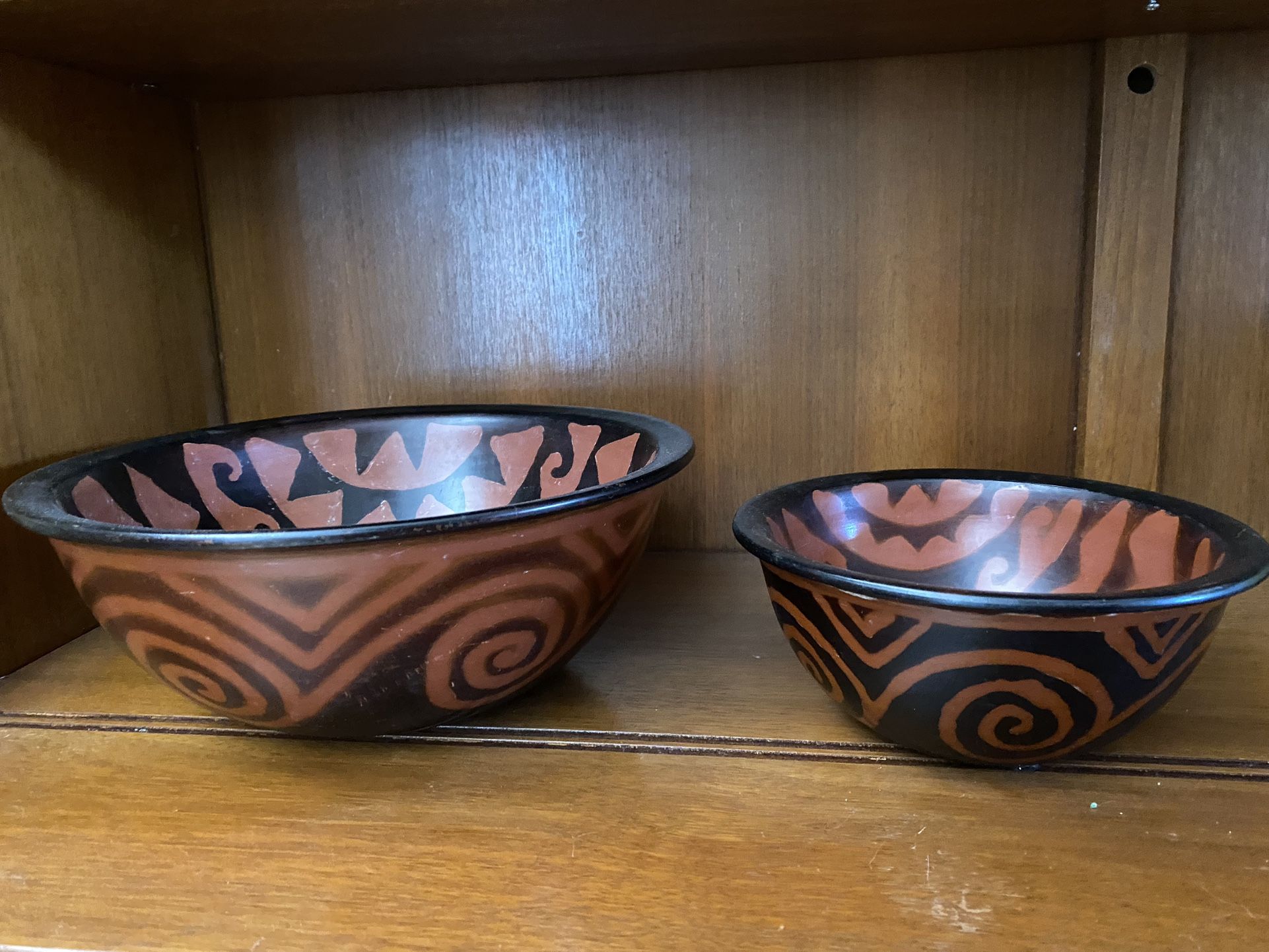 Jose Sosa Chulucanas Peruvian Bowl Set Signed By Artist In 2003