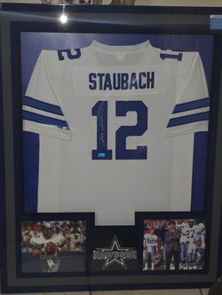 Dallas Cowboys Roger Staubach Autographed Framed Jersey With COA