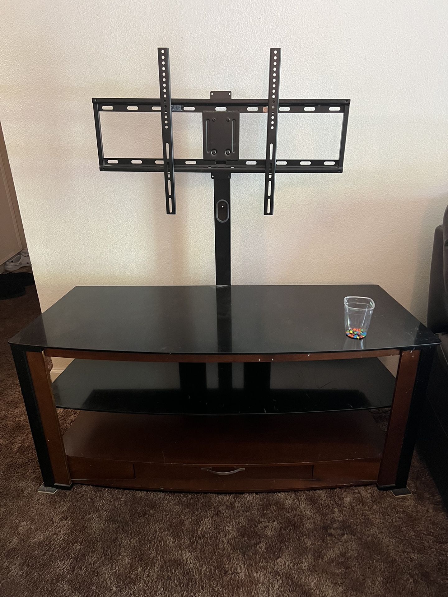 Black TV Stand From Costco 19.5 Inches by 52inches wide
