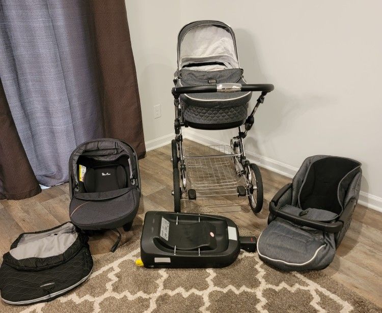 Silver Cross Sleepover Pram Cadet Grey With Accessories