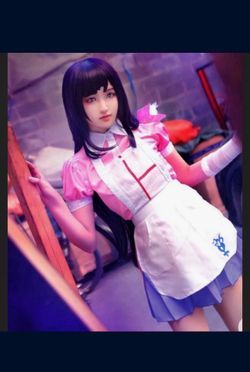 New  Super Mikan Tsumiki Cosplay Costume Nurse Maid Outfit Pink Dress  Size: Small  PACKAGE: pink shirt*1, blue skirt*1, mikan apron*1, bandages*2. We