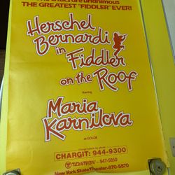 Original Lincoln Center, New York Fiddler On The Roof Herschel Bernardi Theater Poster 1981