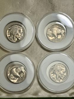 Wow 🤩!! Title: 4 Vintage Buffalo Nickels – 1930s Full-Date Coin Lot