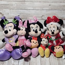 Disney Minnie Mouse Plush Lot Disney Parks Ty Tsum Tsum 7 Stuffed Animal Toys