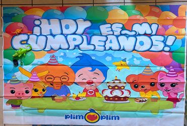 Plim Plim fabric banner and balloons