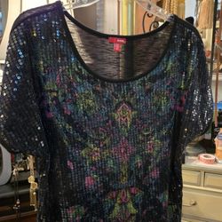WT # 1021 Womens Small Bonjo Sequin Top