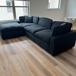 Black Sectional Four Piece Cloud Couch Brand New In Box