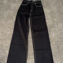 Black High Waisted Wide Leg Flair Jeans – XS