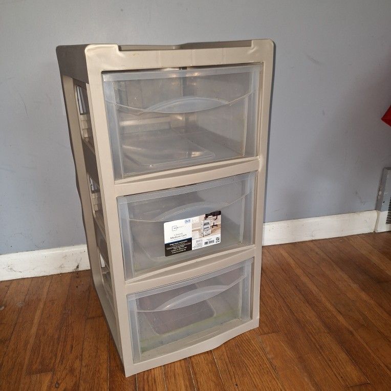 3 Drawer Plastic Storage Unit 