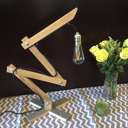Repurposed Adjustable Desk / Table Lamp