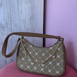 Brown Bag With Butterfly Chain