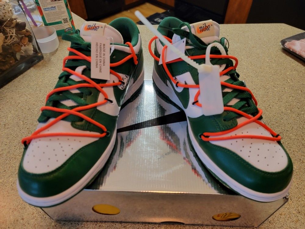 Off White Nike Dunk Pine Green Size 11