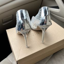 Clear Steve Madden Heel With Stones