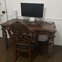 Villa Valencia Writing Desk In Chestnut Matching Chair